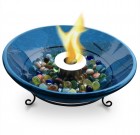 Cobalt Glass Firebowl w Fuel