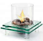 Modern Architectural Glass Fireplace w Fuel
