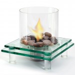 Modern Architectural Glass Fireplace w Fuel