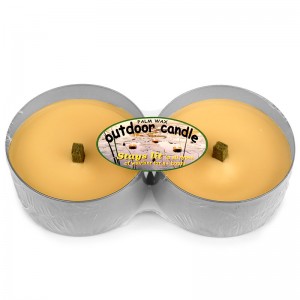 Windflame Unscented Candles, 2-Pack in Silver Tin